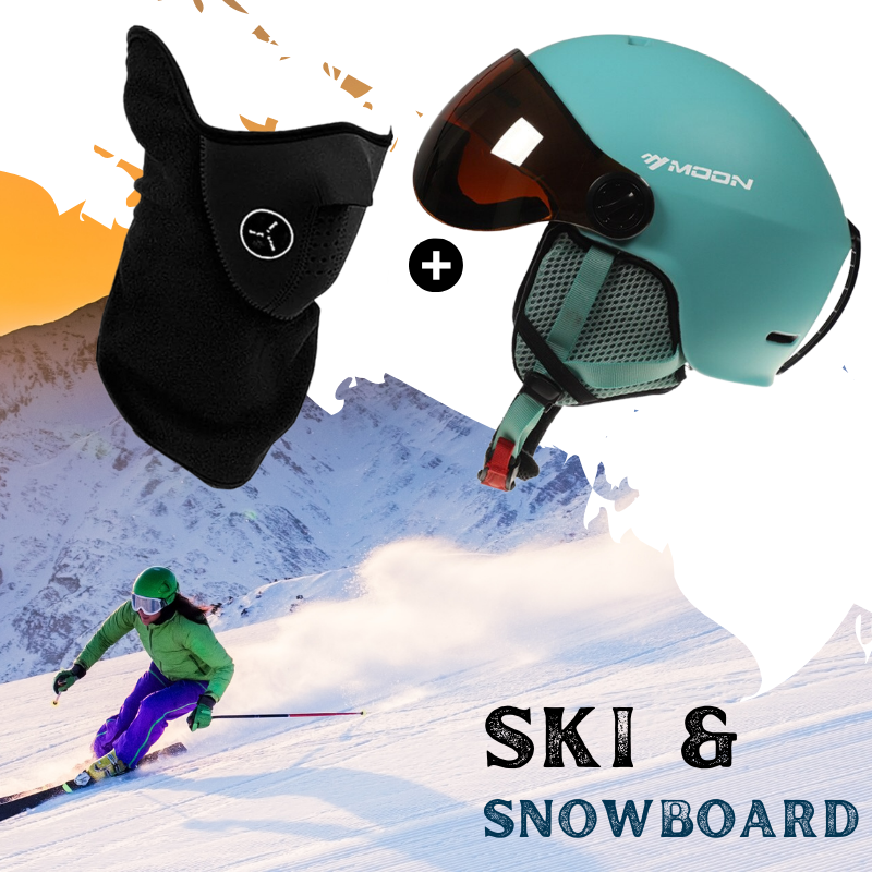 Casque de Ski et Snowboard Bleu Adulte avec Visière, Protection UV, Confort Ajustable, Idéal pour Ski et Snowboard