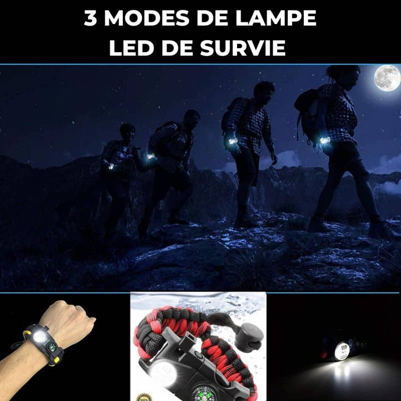 Bracelets de survie en plein air 7 en 1 - Votre outil multifonctionnel pour l'aventure.