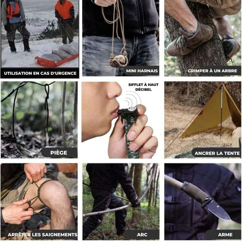 Bracelets de survie en plein air 7 en 1 - Votre outil multifonctionnel pour l'aventure.