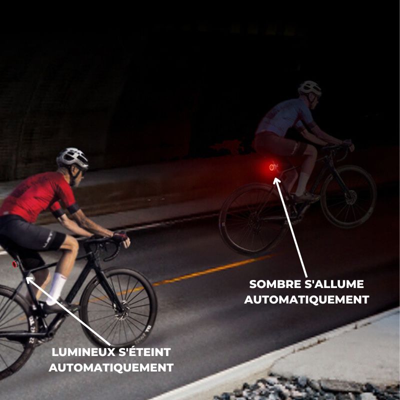 Feu arrière de vélo intelligent offrant une visibilité optimale, une autonomie prolongée et une technologie avancée pour une sécurité maximale sur la route.
