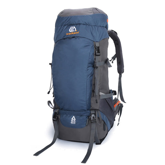 Sac à dos de randonnée 65L en nylon imperméable avec sangles ajustables, idéal pour le camping, l'escalade et le trekking