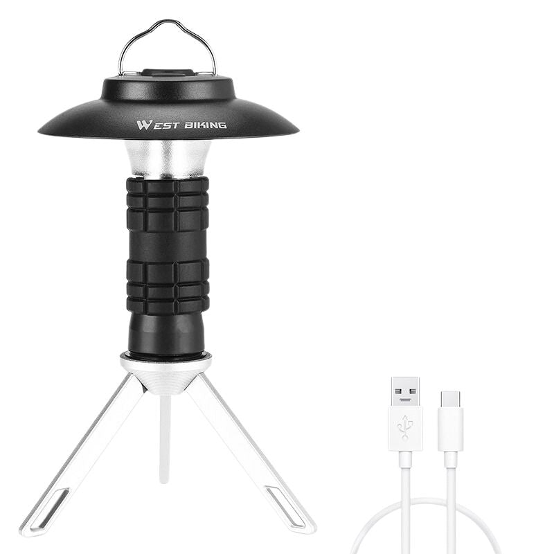 Lanterne LED Portable, Rechargeable par USB, 3 Modes d'éclairage magnétique, luminaire suspendu, idéal pour le Camping ou une tente couleur Noir Petites Aventures