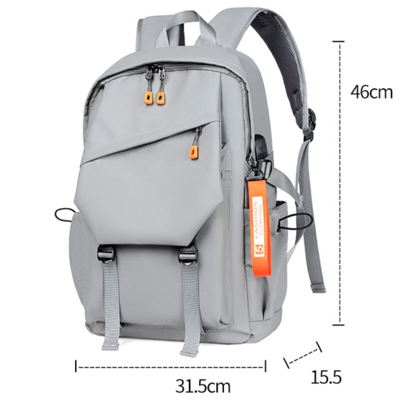 Sac à dos étanche de style urbain et lifestyle pour hommes, avec compartiment pour ordinateur portable et port USB, idéal pour le voyage et le quotidien collection Bagages & Organisation de la boutique Petites Aventures couleur gris Mesures