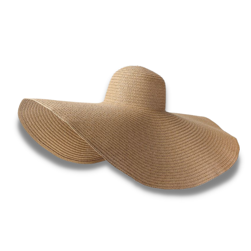 Chapeau Beige d'été XXL pour femme protection solaire  large bord  chapeau XXL  chapeau souple  chapeau pour femme  chapeau pliable  chapeau de plage  Chapeau d'été  collection Summer Chic de la Boutique Petites Aventures 