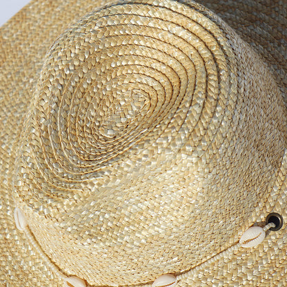 Chapeau de plage Accessoire d'été Femme Paille tissée Perlé Coquillages de mer panama Vacances Nouvelle collection 2023 Tendance de mode collection Summer chic de la boutique Petites Aventures