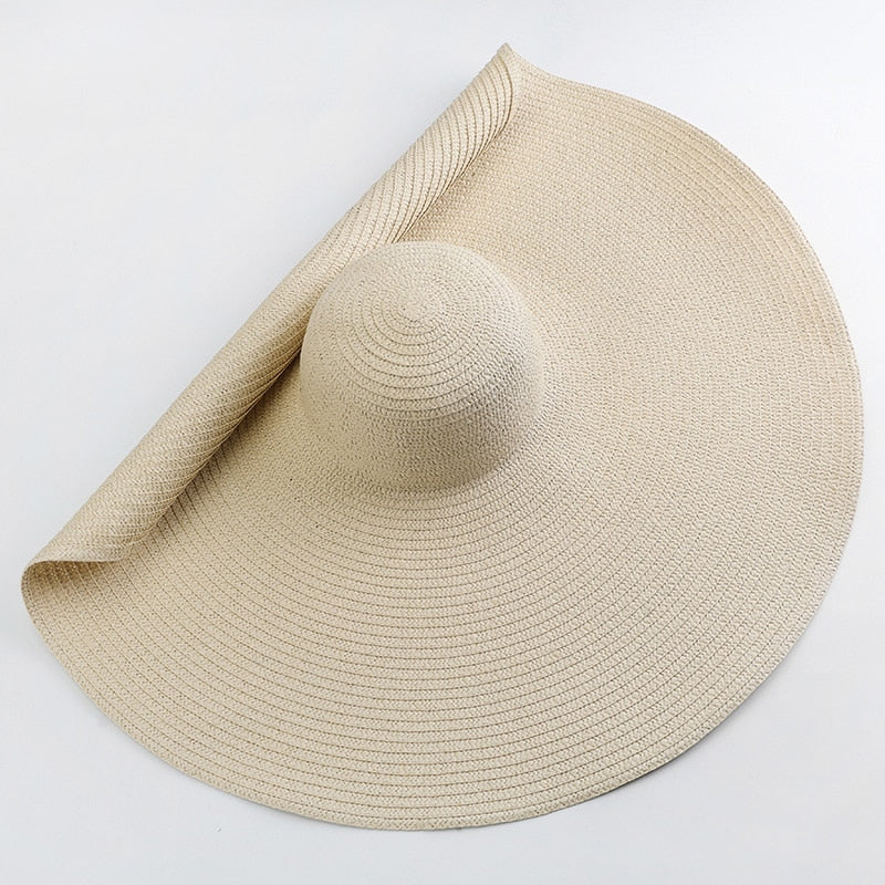 Chapeau Beige d'été XXL pour femme protection solaire large bord chapeau XXL chapeau souple chapeau pour femme chapeau pliable chapeau de plage Chapeau d'été collection Summer Chic de la Boutique Petites Aventures