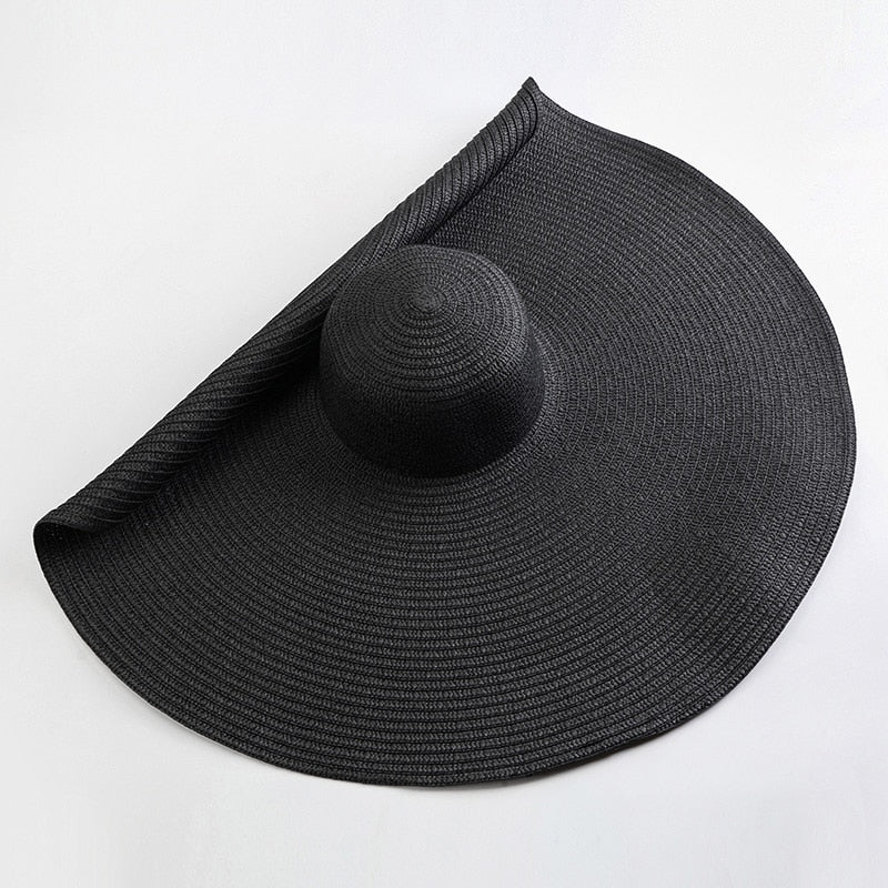 Chapeau noir d'été XXL pour femme protection solaire large bord chapeau XXL chapeau souple chapeau pour femme chapeau pliable chapeau de plage Chapeau d'été collection Summer Chic de la Boutique Petites Aventures