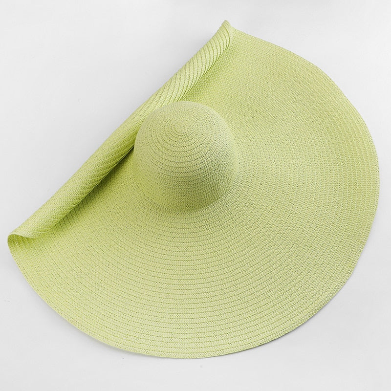 Chapeau vert d'été XXL pour femme protection solaire large bord chapeau XXL chapeau souple chapeau pour femme chapeau pliable chapeau de plage Chapeau d'été collection Summer Chic de la Boutique Petites Aventures